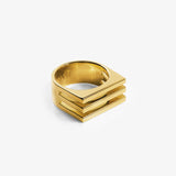 Triple Block Ring 18K Gold Vermeil